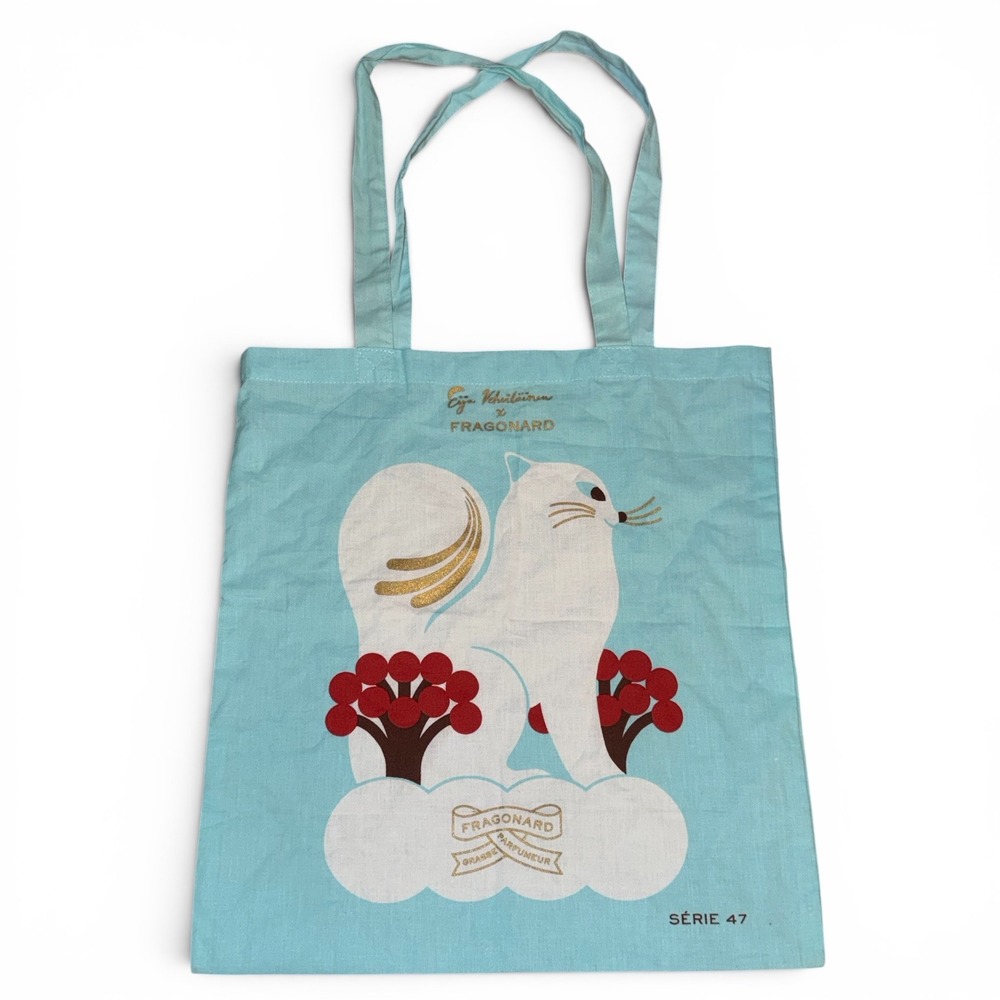Fragonard Tote Bag Unisex OS Blue Eija Vehvilainen Cat Serie 47 Cotton Shopper
